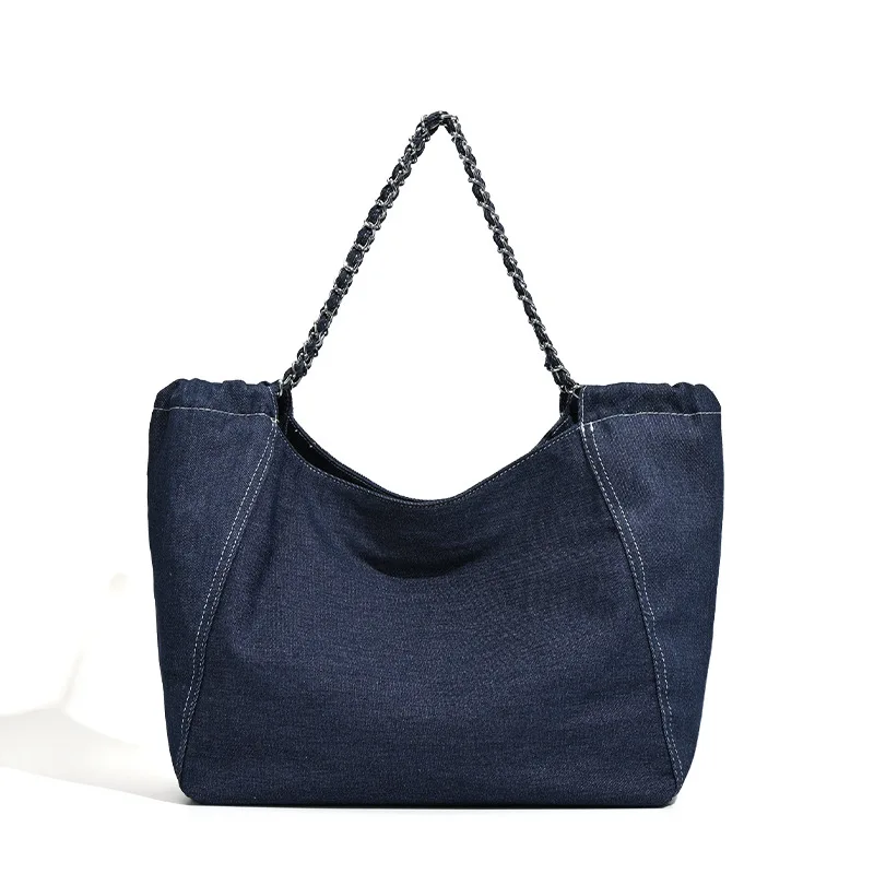 Large Capacity Denim Tote Bags For Women Luxury Designer Handbags Purses 2025 New In Letters With Card Pocket Underarm Shoulder