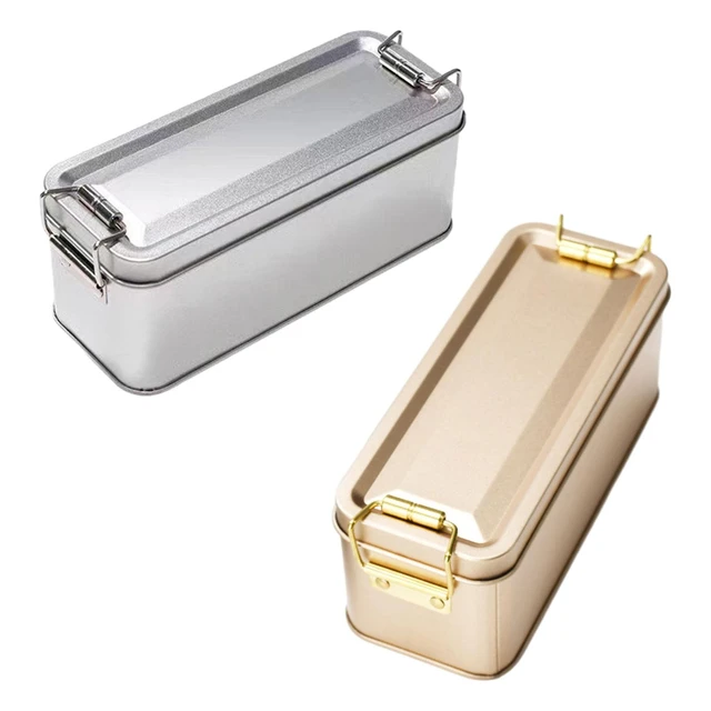 Caja de lata de Metal con tapa, caja de almacenamiento pequeña, caja  rectangular de Metal para galletas, hornear, vacaciones, recuerdos de  fiesta de cumpleaños, Pascua - AliExpress