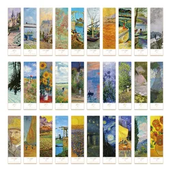 30pcs Vintage Art - Inspired Paper Bookmarks - Classic Oil Painting Designs (30PCS)