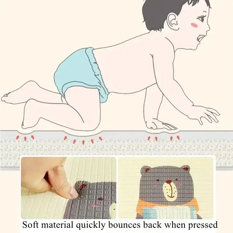 Large Size Non-toxic Play Mat for Children's Safety Mat 1cm EPE Environmentally Thick Baby Crawling Play Mats Folding Mat Carpet - Image 5