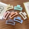 Korean Fashion Girls Hairpins Accessories Resin Square Candy Color Crab Hair Claw Clips For Women Hollow Hair Claw Headdress