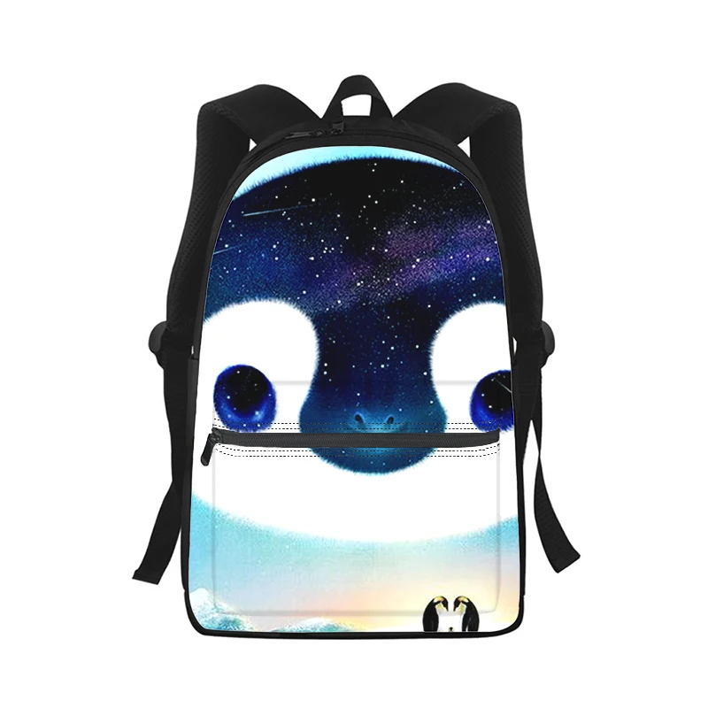 Cute cartoon penguin Men Women Backpack 3D Print Fashion Student School Bag Laptop Backpack Kids Travel Shoulder Bag