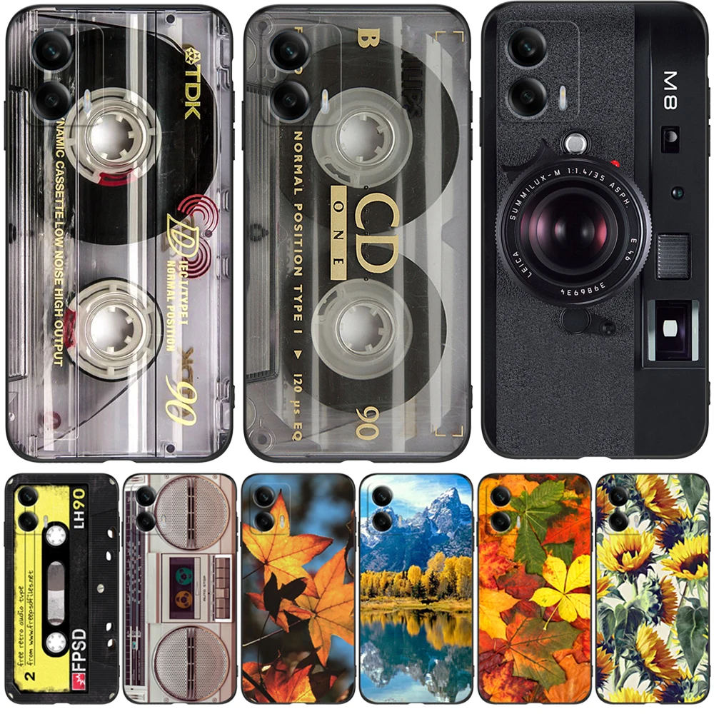 Custodia In Tpu Nero Per Motorola G53 G73 5G Custodia Per Moto Custodia Morbida In Silicone Per Telefono Retro Old Tape Cassette