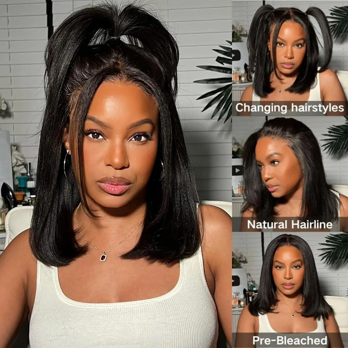 Short Bob Wigs Double Drawn Wear To Go Glueless Vietnamese Straight Wig Human Hair Lace Front Raw Indian 6x6 Hd Lace Bob Wigs