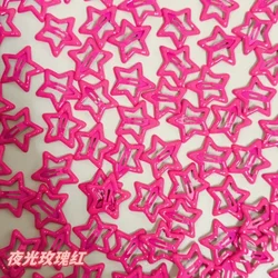 Set of 10 Luminous Star Hair Clips - Colorful Glow - in - the - Dark Barrettes (Rose Red)
