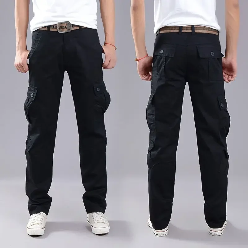 thumbnail image 1 of Pantalones cargo de senderismo de algodón para exteriores para hombres, pantalones estéticos, baratos, de lujo, nuevos, para hombre, ropa técnica más barata, diseñador emo, sueltos, 1 of 5