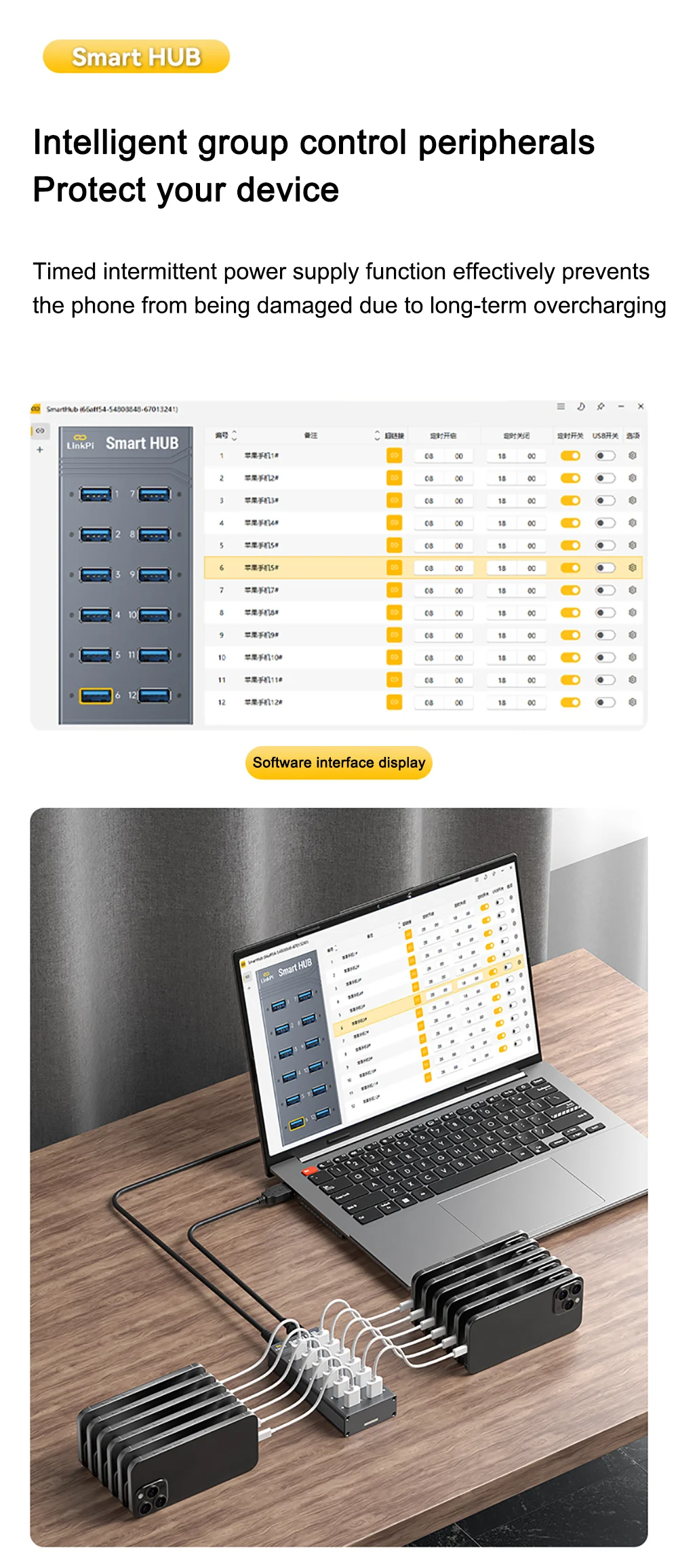 LinkPi SmartHUB 12-port USB 3.0 Hub with Soft-controllable Intelligent Expansion