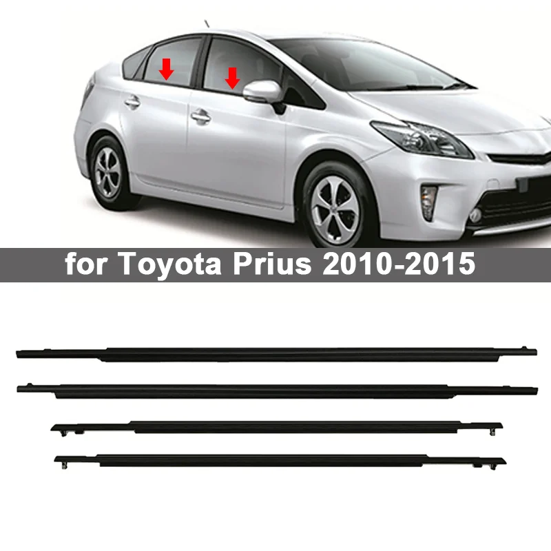 

Car Side Window Weatherstrips Window Glass Rubber Sealing Strip Moulding for Toyota Prius 2010-2015