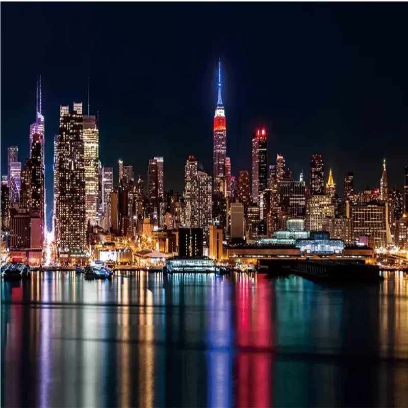 Custom Photo Wallpaper 3d Hd New York City Night Scene Wall Mural Wallpapers  For Living Room 3d Wall Paper Home Improvement - Wallpapers - AliExpress