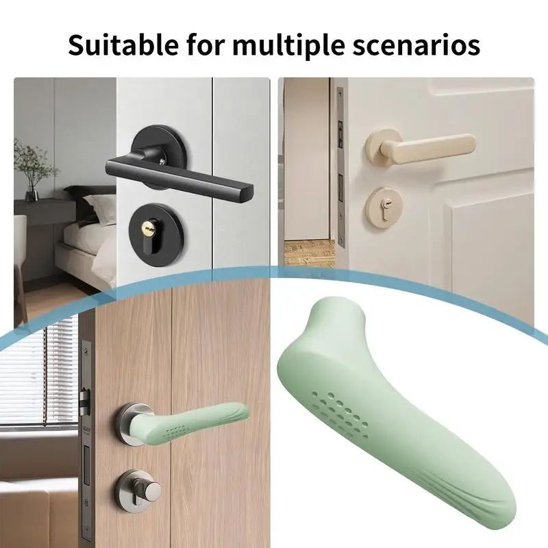 Silicone Door Knob Cushion L-Shaped Anti-Slip Door Lever Protectors Anti-Collision Safety Grip Sleeve All-Weather Comfort