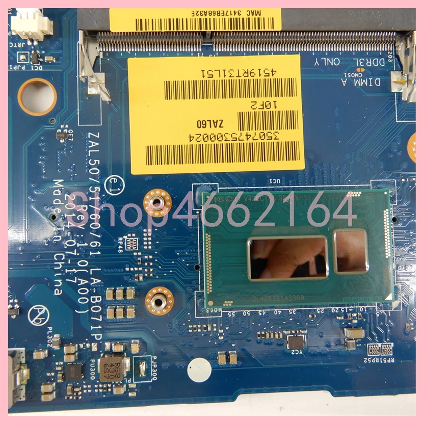 Laptop Motherboard para Dell Latitude La-b071p 3205u i3 I54th 5ª Cpu Notebook Mainboard Testado ok 14 3450 - Imagem 4