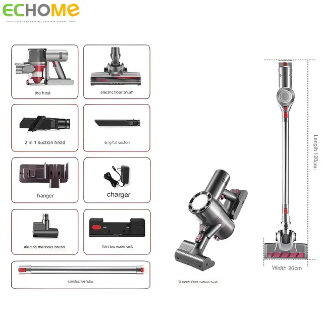 Echome V15 Kézi Porszívó 26Kpa 300W Power Housels Vezeték Nélküli Elektromos Néma Seprőgép Mopping Gép Új - Image 6