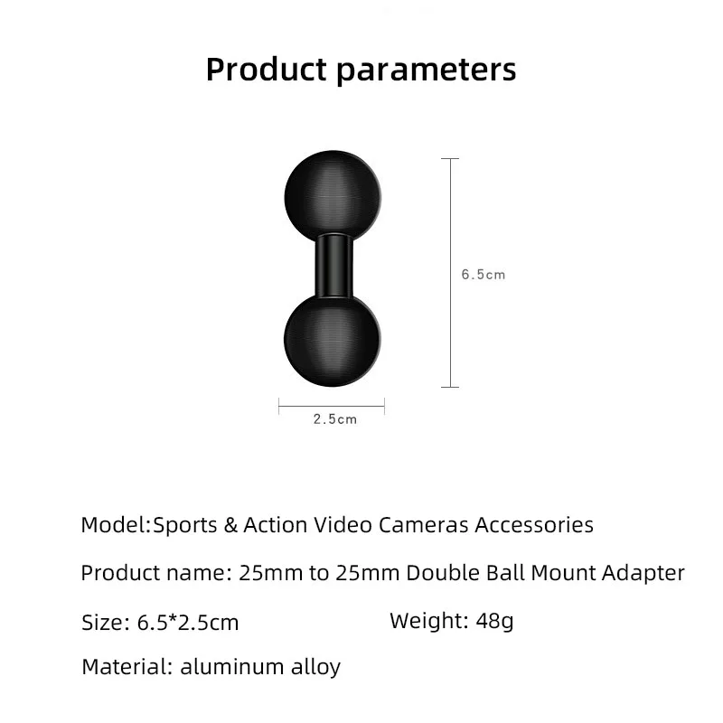 Ball Mount Adapter Double Ball Mount Adapter 1 Inch To 25mm/17mm/20mm Composite Extension Ball For Standard Dual Socket Mount Accessroeies