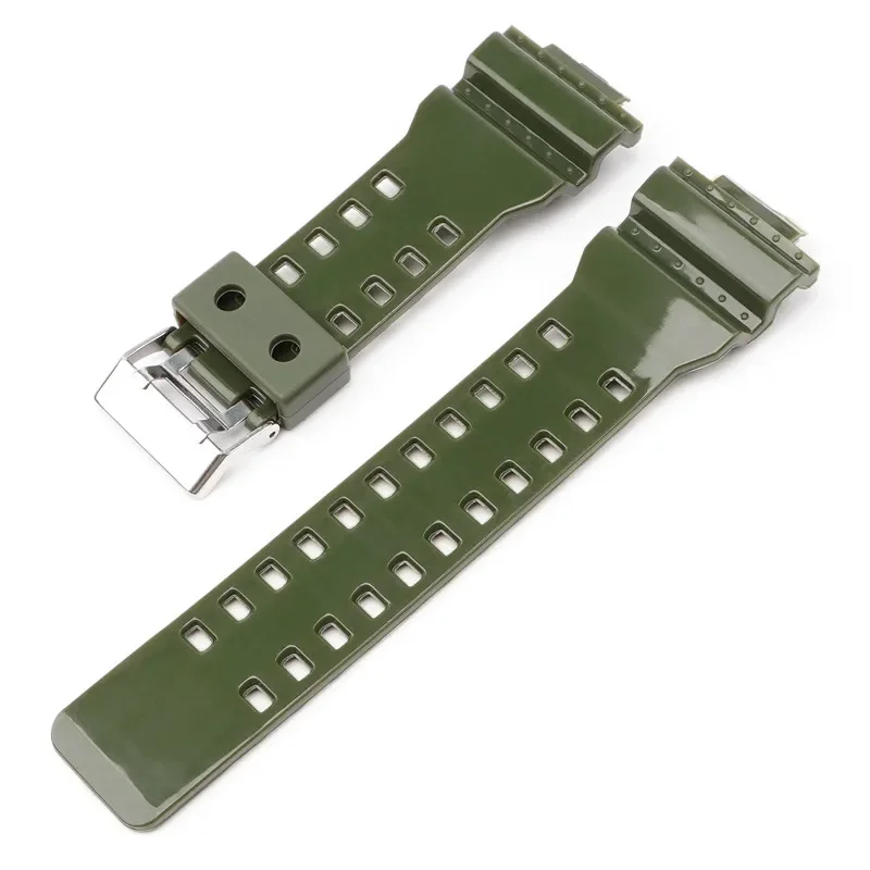 Durable Men's Sport Waterproof Resin Silicone Watch Band - 16mm Strap