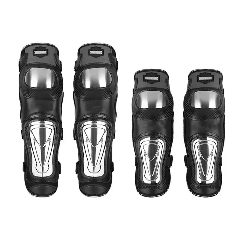 

Dirt Bike Knee Pads Stainless Steel Adjustable Elbow Pads Adults Steel Motorcycle Motocross Elbow Knee Shin Guards Protector