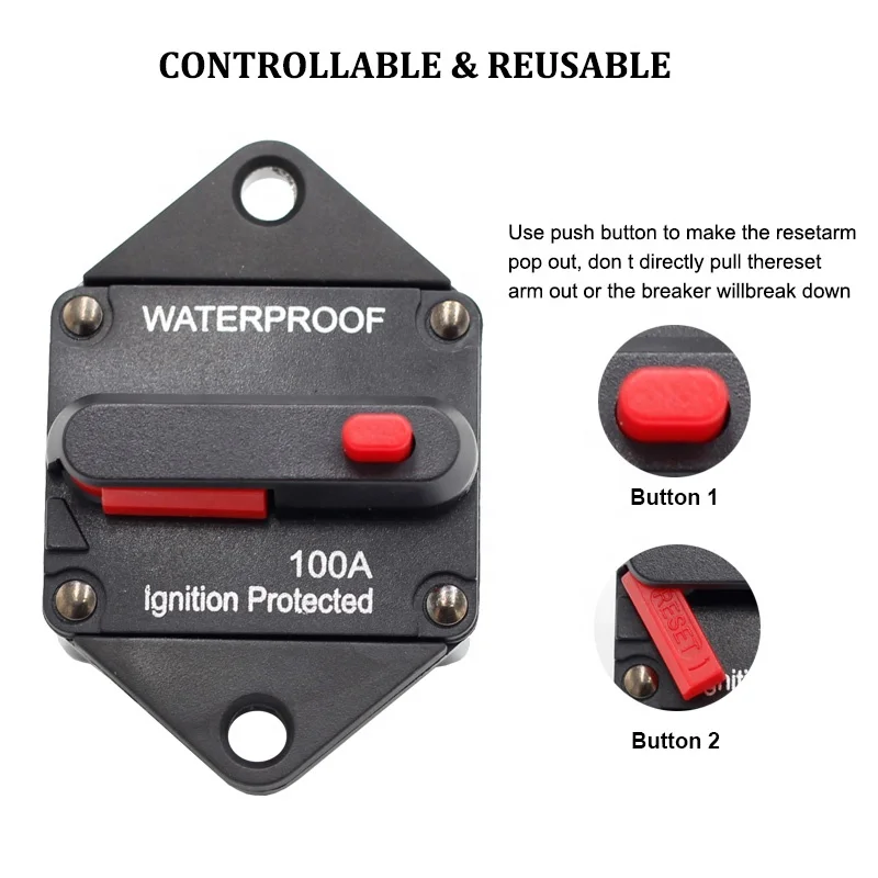100A-300A Amp Car Auto Audio Marine Boat Waterproof DC Motor Operator Fuse Holder Circuit Breaker circuit breaker