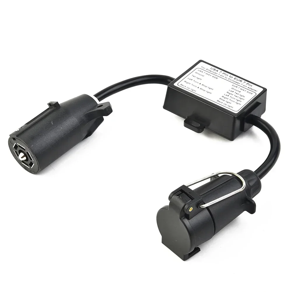 Cars Converter US 7-Way Plug To Eu 7-Pin US 7 Way To EU7/US4 EU7 Round Connector Trailer Lights Converter Accessories car converter
