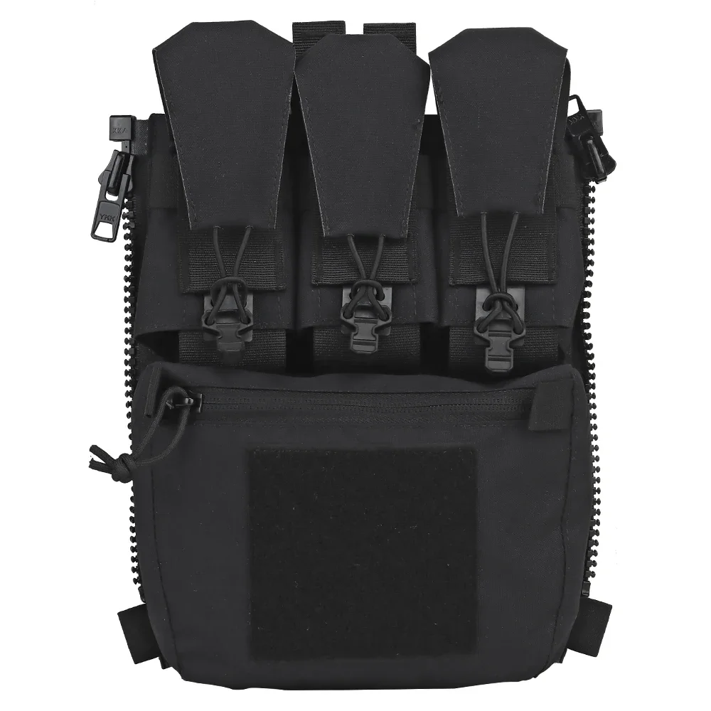 Enhanced Tactical Sport Vest with Zippered Back Panel and Triple Pouch Expansion