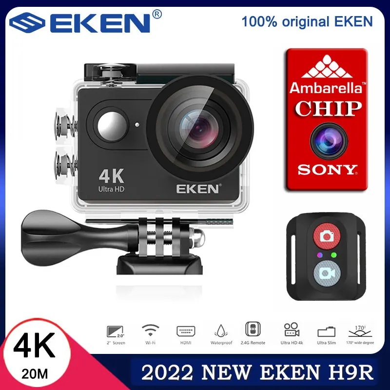 Оригинальная Экшн-камера EKEN H9 / H9R Ultra HD 4K/30fps 2 0 дюйма Wi-Fi 170D Подводная