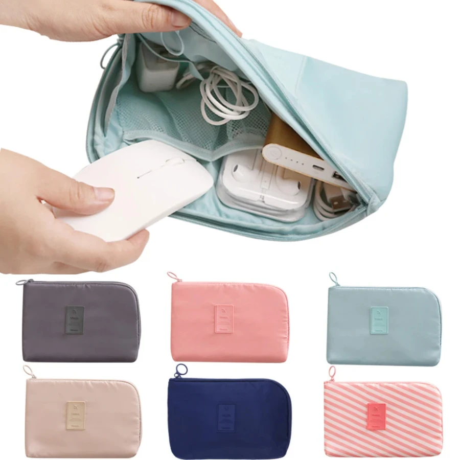 

Portable Data Cable Storage Bag, Travel Earphone Wire Organizer Case, Headset Bag, Multi-Function