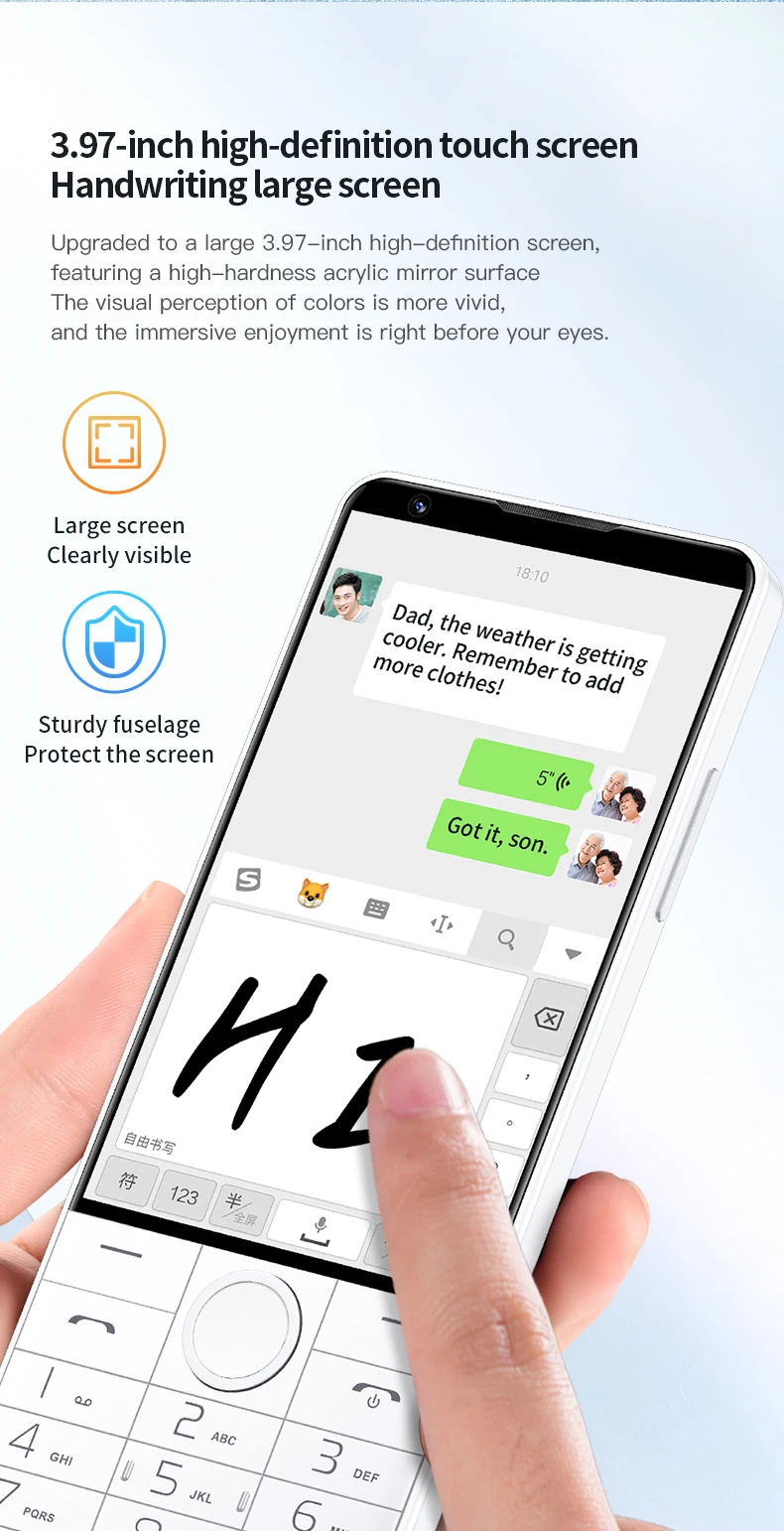 UNIWA DOOV R70 Pro 4G Smart Keyboard Mobile Phone 4inch 6GB 128GB Touch Screen WiFi & Whatsapp Android14 2600mAh Durable Battery