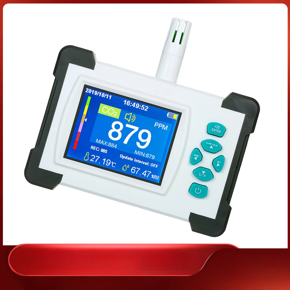 

Portable CO2 Meter Tester for Carbon Dioxide Air Quality Detector CO2 Meter Monitor with Storage Case Upgrade Version