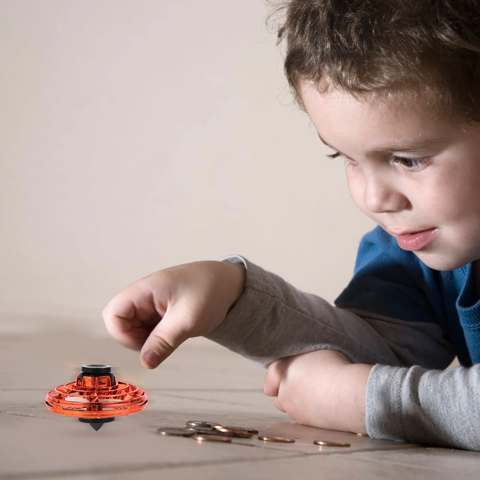 Drones Children Toys Gyrocraft Hand Operated Portable Tricked Out Flying Kuka Model Funny UFO Red