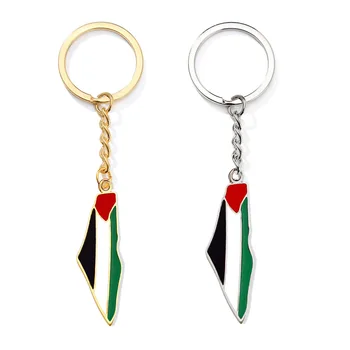 Palestine Map Flag Keychain Pendant For World Peace Decorative Metal Pendant Accessories For Men And Women