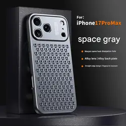 Premium Aluminum Alloy Phone Protective Case with Advanced Heat Dissipation - iPhone 15 Pro Max (Gray)