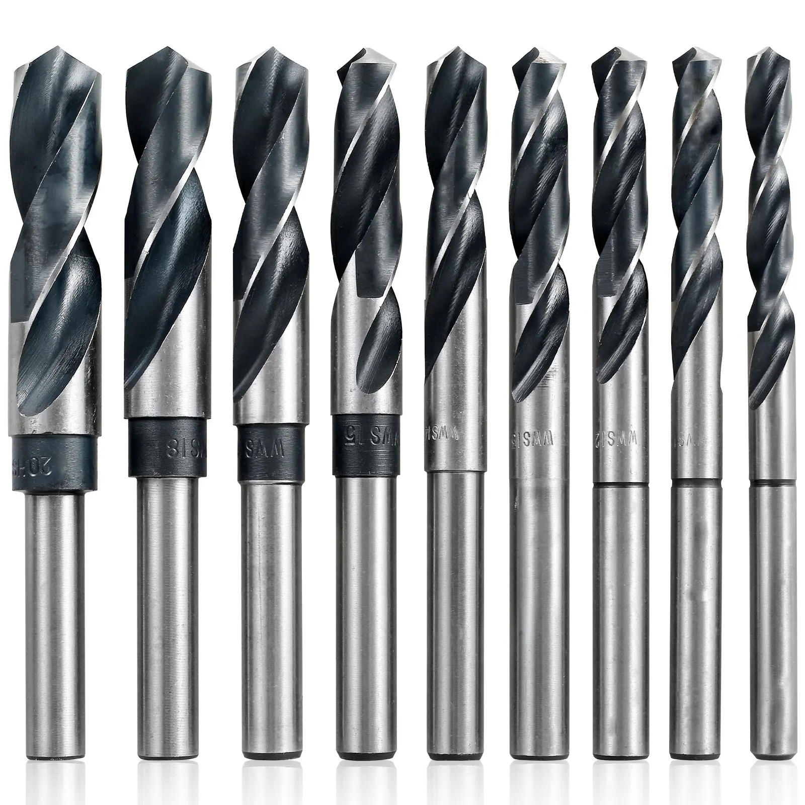 

9Pcs Drill Bit Set High Speed Steel Spiral Drill Bit Kit Durable Twist Drill Bit Wear-Resistant Woodworking Drilling Hole Drill