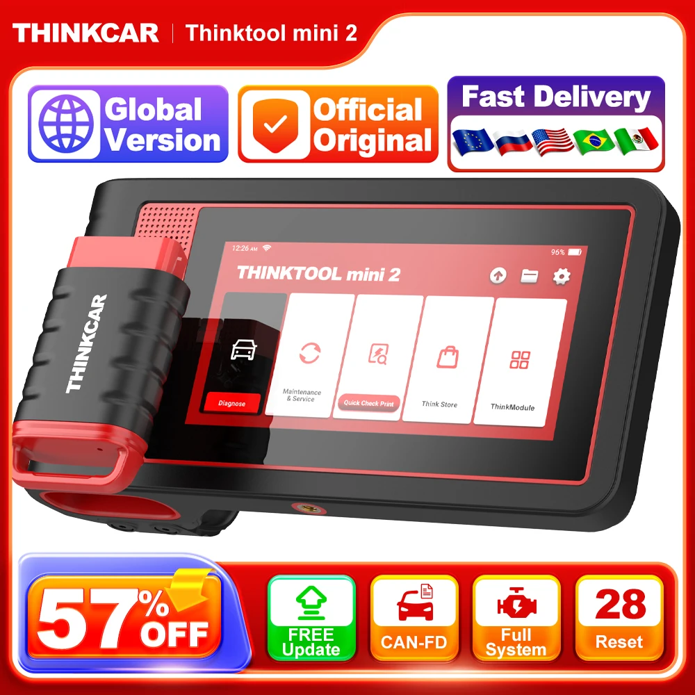THINKCAR Thinktool Mini outils de Diagnostic de voiture système complet 28 réinitialisation mise à jour gratuite Scanner OBD2 codage ECU outil de numérisation bidirectionnelle