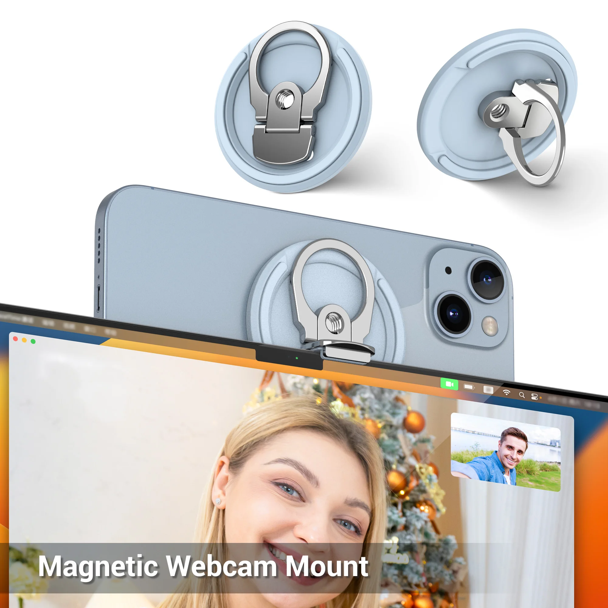 

Magnetic Mount Apple Continuity Camera Mount for MacBook & Mac OS Ventura or Later for iPhone 12/13/14/15 & iphone Webcam Mount