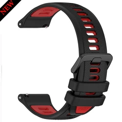 Universal 22mm Sports Silicone Watch Strap - Versatile and Durable Replacement Band - 22mm Universal (Black Red)