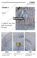 อ่างล้างหน้าแบบตั้งโต๊ะโรงแรม RR Glass อ่างล้างมือ อ่างล้างหน้าแบบหล่อขึ้นรูปด้วยคริสตัลเคลือบสีสันสดใสแบบโปร่งใสสำหรับระเบียง 5