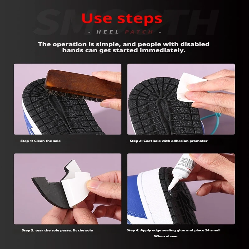 Shoe Stickers AJ1 Shoe Sole Repair Subsidy Anti-skid Wear-resistant Self-adhesive Thick Athletic Shoes Heel Stickers 2pcs/4pcs