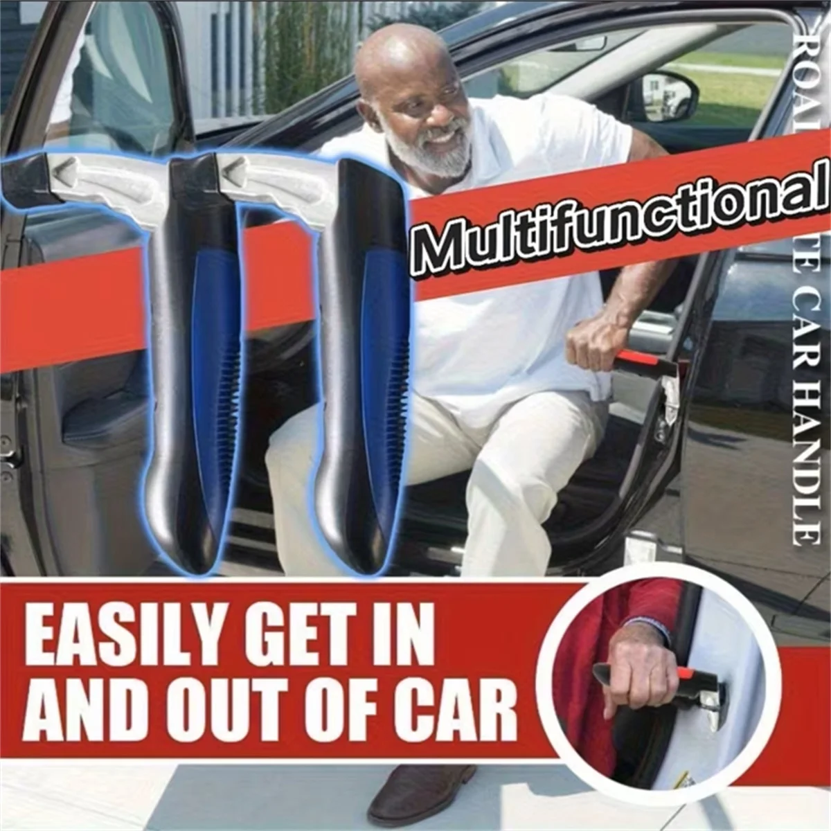 Car Interior Door Handle 2 in 1 Multifunction Vehicle Support Handles Window Breaker Pregnant