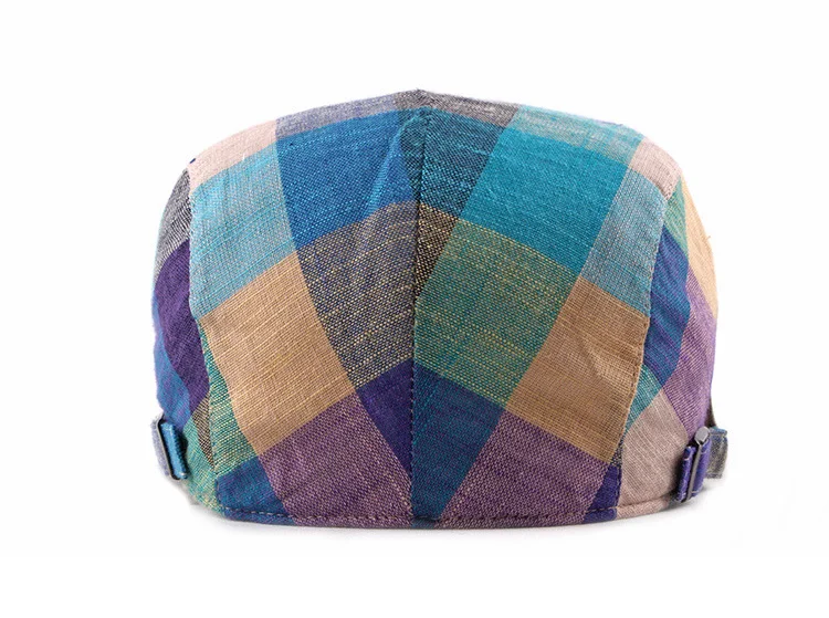 Frühling Sommer Berets Hüte Für Frauen Männer Mehrfarbig Plaid Fischgräten Kappen Entenschnabel Zeitungsjunge Mütze Dünne Cabbie Ivy Flachen Hut – Detail 7