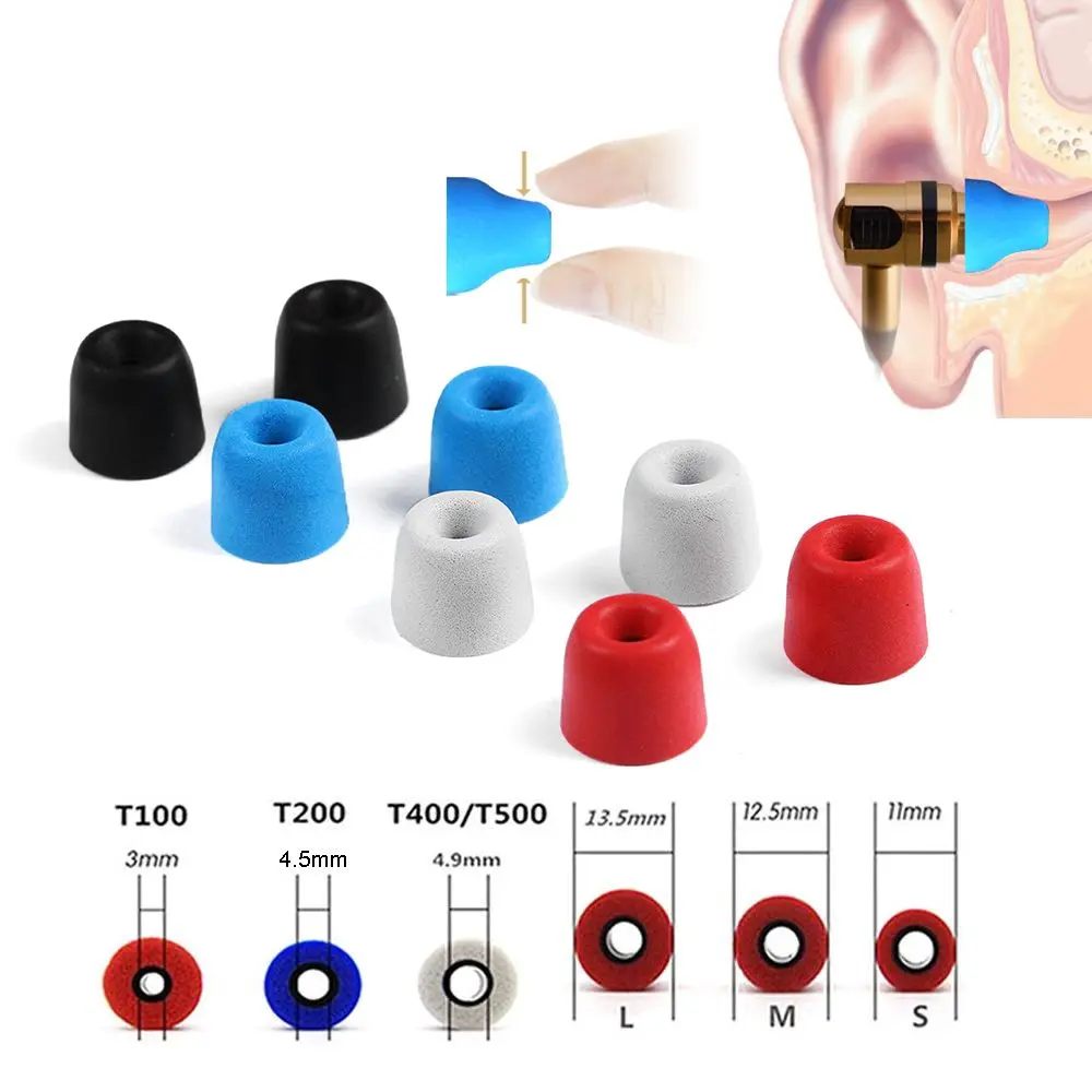 1Pair Soft Memory Foam Earbuds Earmuffs T100/T200/T300/T400 S/M/L Sizes