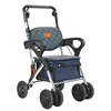 Large Capacity Aluminum Folding Mobility Scooter, Elderly Grocery Cart, Hands-Free Push, Sit and Push Shopping Trolley 1