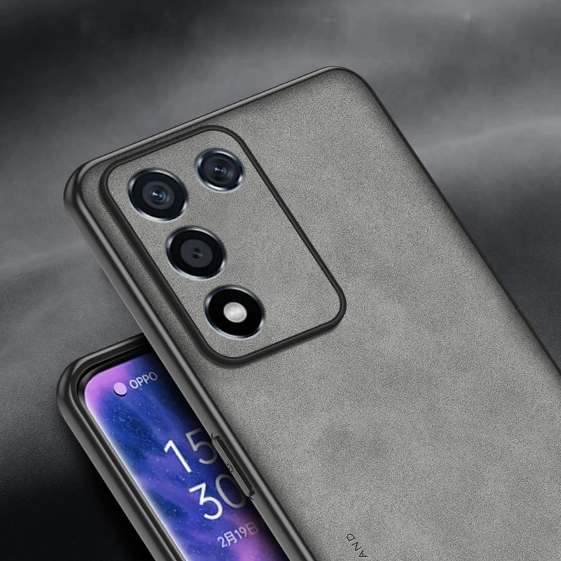 Luxury Matte Leather Case with Shockproof Bumper and Skin-friendly Back Cover