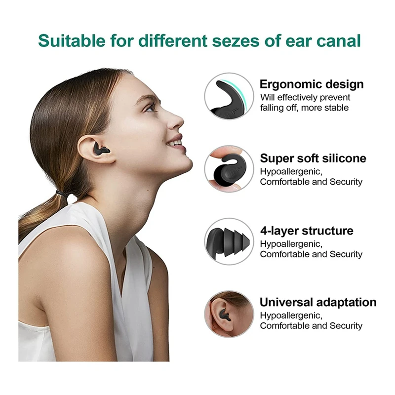 3 Pairs Great Waterproof Ultra Comfy Earplugs Swimming Ear Plugs Reusable Silicone Ear Plugs For Water Sports 6