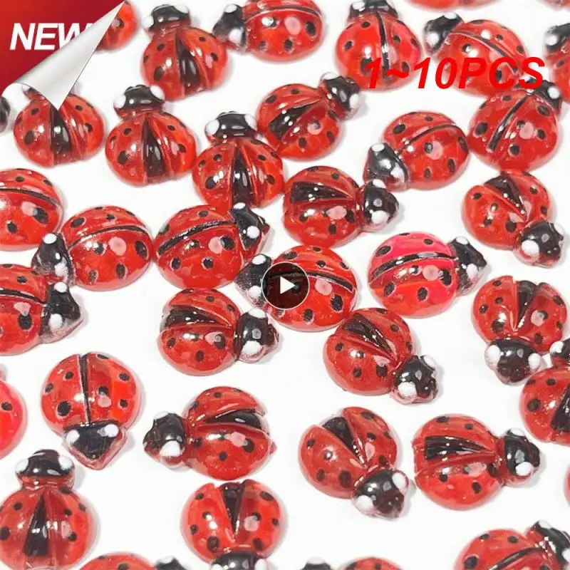 

1~10PCS Nail Art Accessories Safety Cute Accessories Animal Ladybug Not Easy To Fade Manicure Resin Cartoon Uniform Color