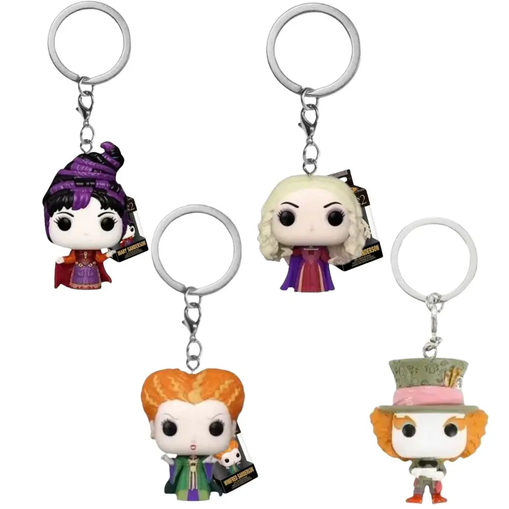Portachiavi Tascabile Hocus Pocus Mary Winifred Sarah Sanderson Mad Hatter Model Toys For Children Regalo Di Natale