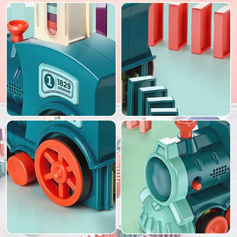Domino Mini Train Automatic Placement Building Block Children's Electric Puzzle Toy Car