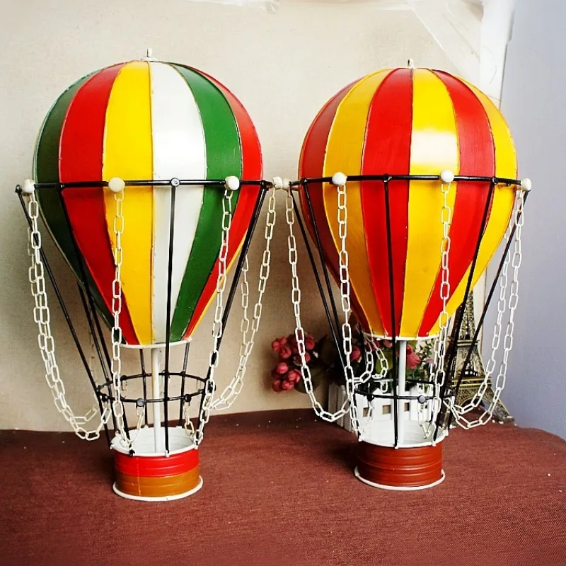 

Hot Air Balloon Model Manufacturer Home Furnishings Iron Sheet Handmade Metal Crafts Retro Sentiment Kawaii Accessories