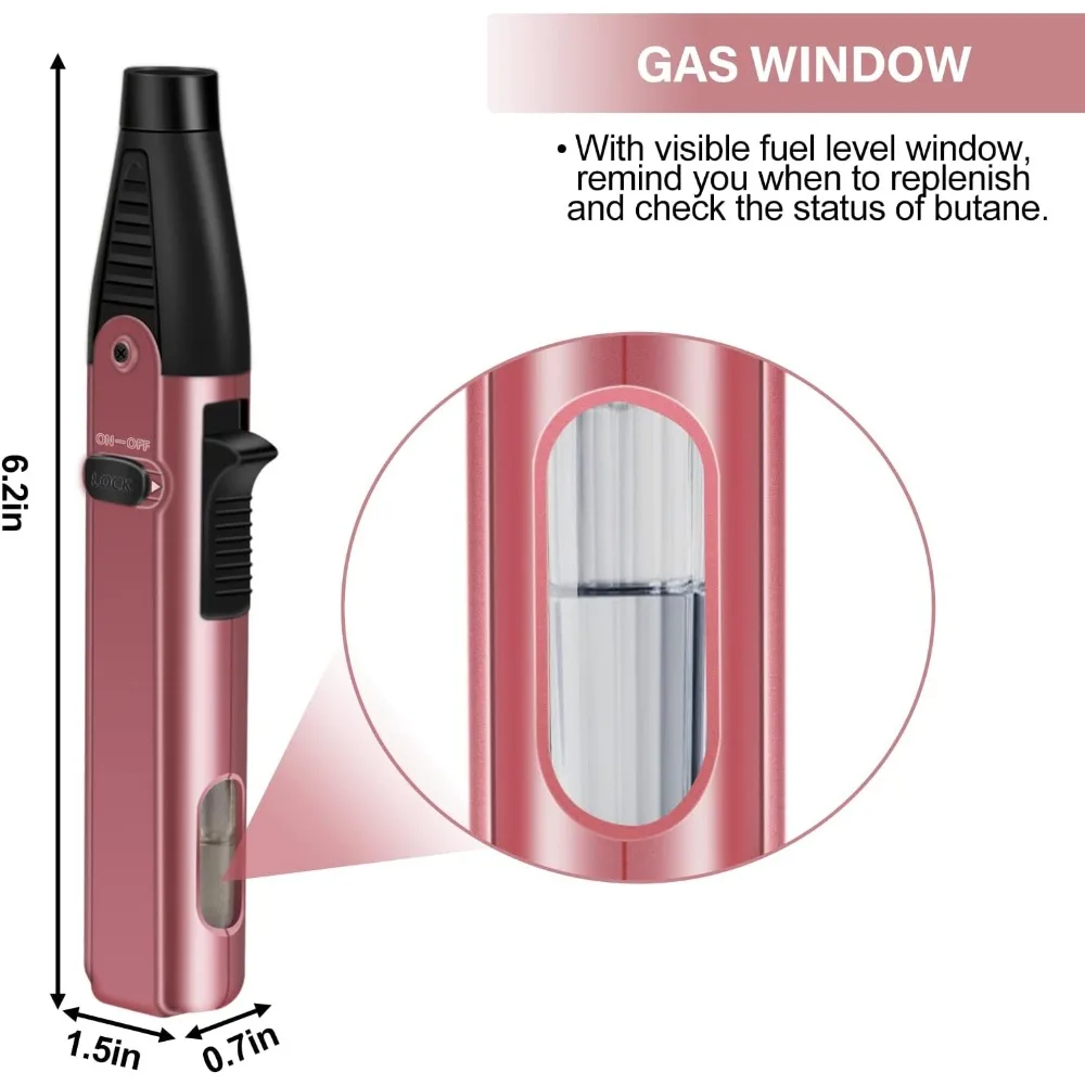 Butane Lighter Torch Lighter Adjustable Jet Flame Windproof Butane Refillable Gas for Candle Grill BBQ Fireworks Fireplace bbq lighter butane gas lighter