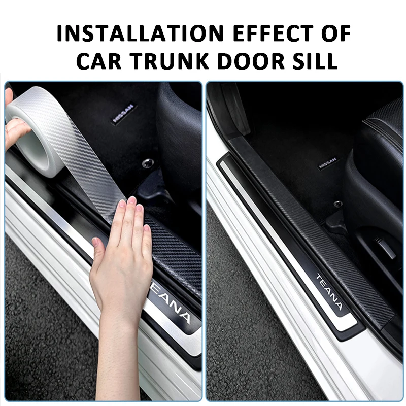 Durable Transparent Carbon Fiber Car Door Edge Guards - Wear and Scratch Resistant