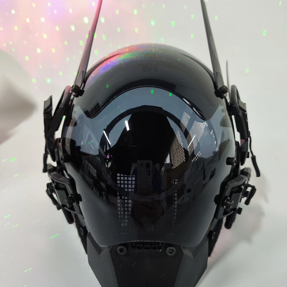 사이버 펑크 마스크 역할 놀이 장난감 미래 기술 멋진 LED 헬멧, 기계 스타일 바 댄스 할로윈 파티 선물