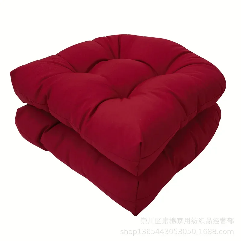 2pcs New Soft Thickened Outdoor Chair Cushion Waterproof Tufted Padded U Shape Seat Cushion for Patio 48 X 48 Cm 4