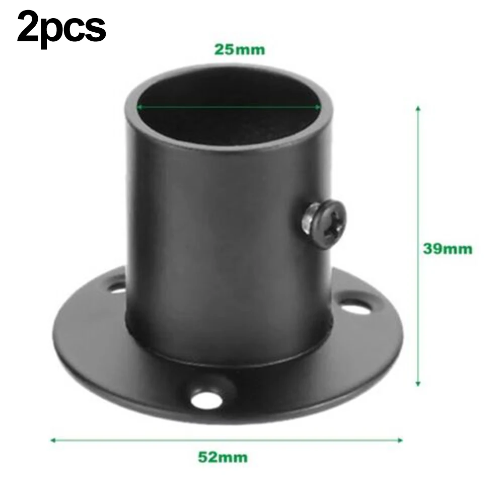 Tube Support Closet Bar Stands Wardrobe Hanging Rail Rod Pole Socket End Support Bracket 2Pcs 19-32mm
